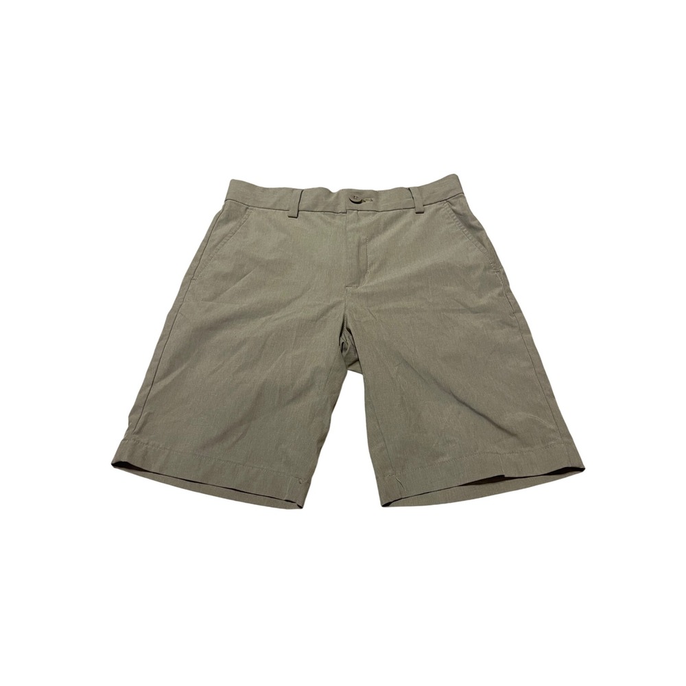 Vineyard Vines Boys Performance Shorts Khaki Tan Size 12 Adjustable Waist Golf